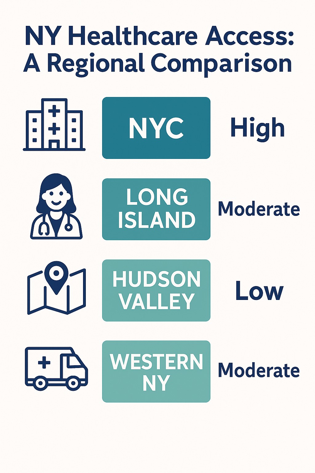 Heatmap of NY healthcare provider density showing rural vs. urban trends
